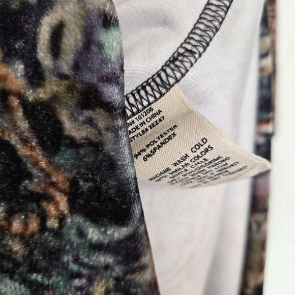 Soft Surroundings Velvet Patterned Long Sleeve Dress, XL - Picture 10 of 11